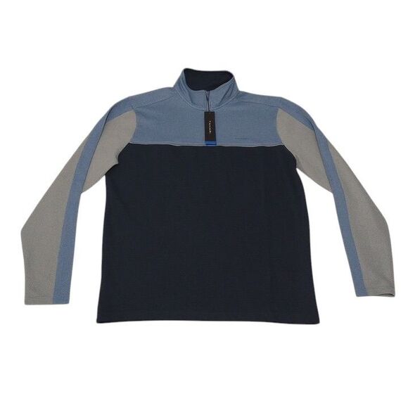 Tahari Men's Large Pullover NEW WITH TAGS Long Sleeve 1/4 Zip 100% Polyester - Picture 1 of 10